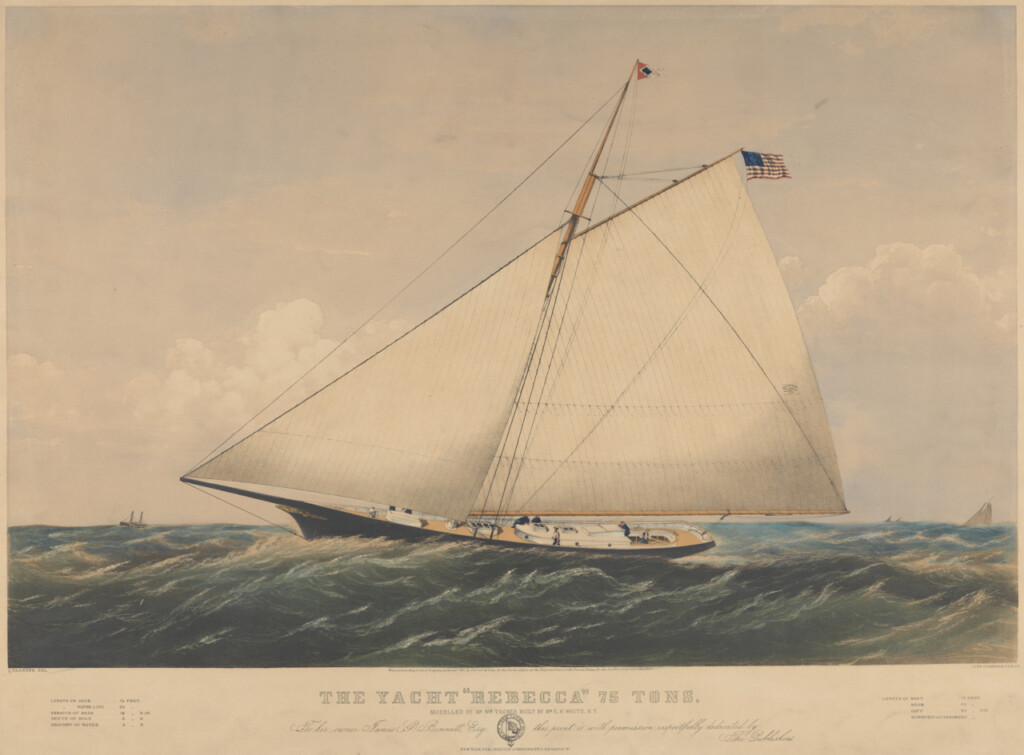 Lithograph of American Yacht 